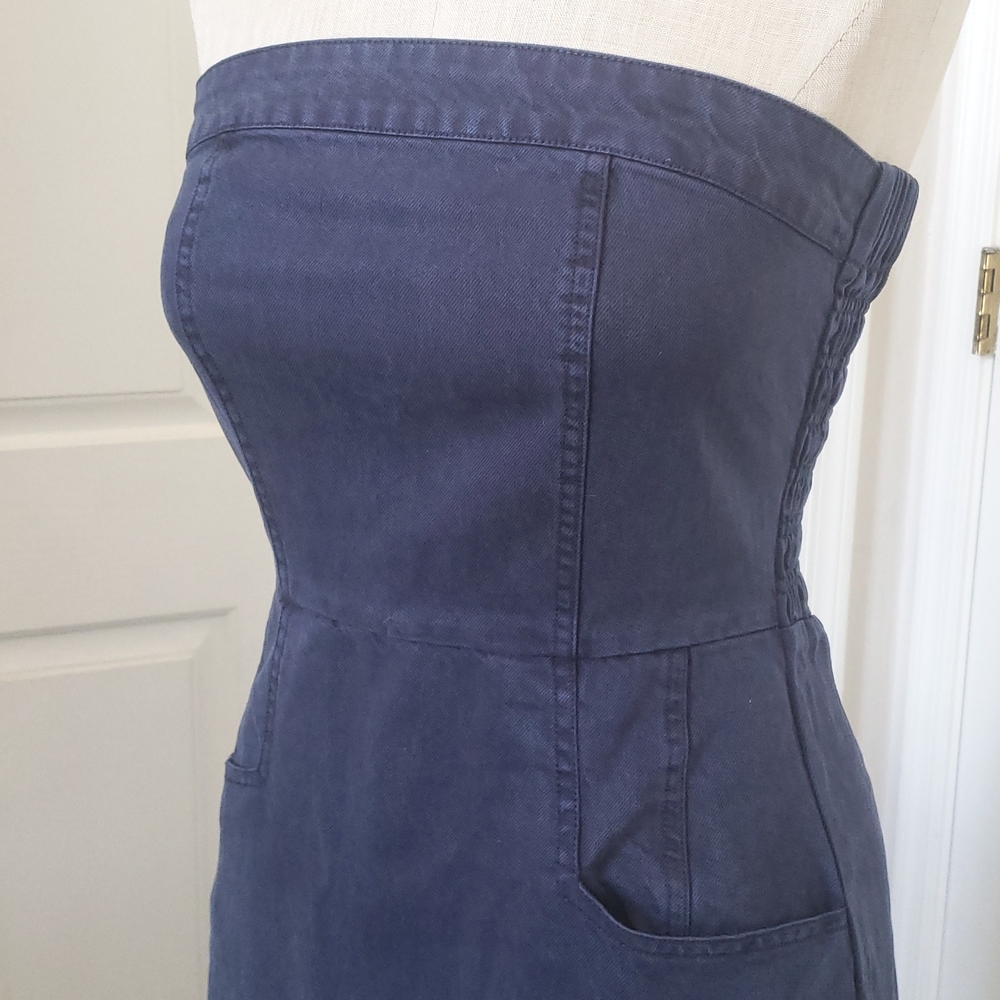 YOUNG FABULOUS & BROKE Taylor Tube Dress Strapless Maxi Dark Blue - Picture 3 of 14